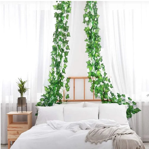 12 pcs 7FT Artificial Ivy Vine Fake Foliage Flower Hanging Leaf Garland Plant