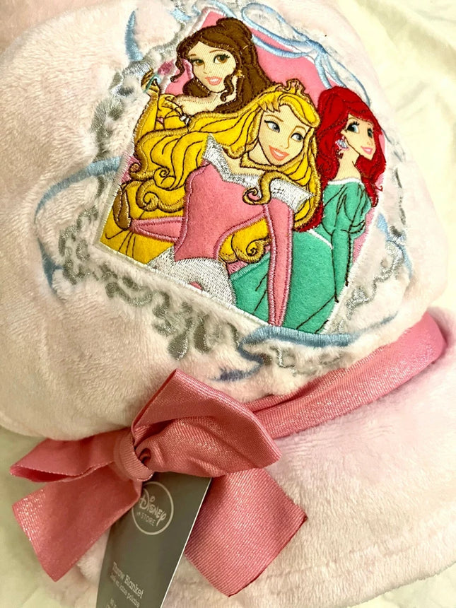 Disney Store Official Princess Fleece Throw Blanket Ariel Belle Aurora graphics