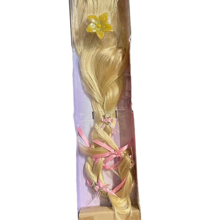 Disney Store Official authentic Rapunzel Shimmer n Shine Wig w Flowers braid 2ft