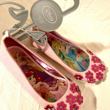Disney Official princess Glitter diamantes Flowers Shoes Girls Size UK 13 NEW