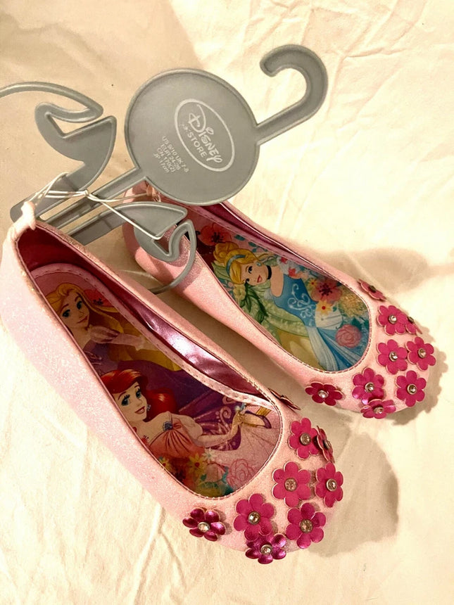 Disney Official princess Glitter diamantes Flowers Shoes Girls Size UK 13 NEW