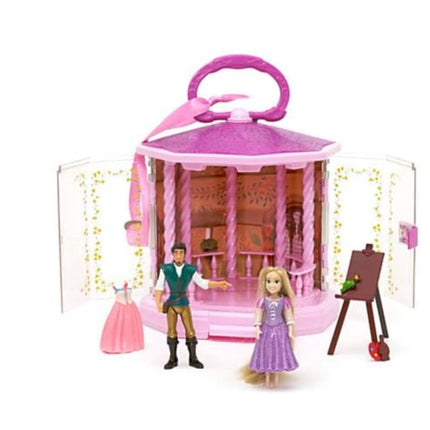 Disney Rapunzel Mini Gazebo Play Set Figures Carrying Case Flynn Rider accessory