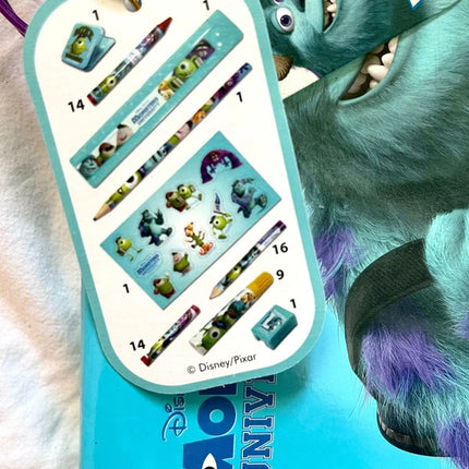 Disney Monster university sulley 58 pc art kit colouring carry case set school