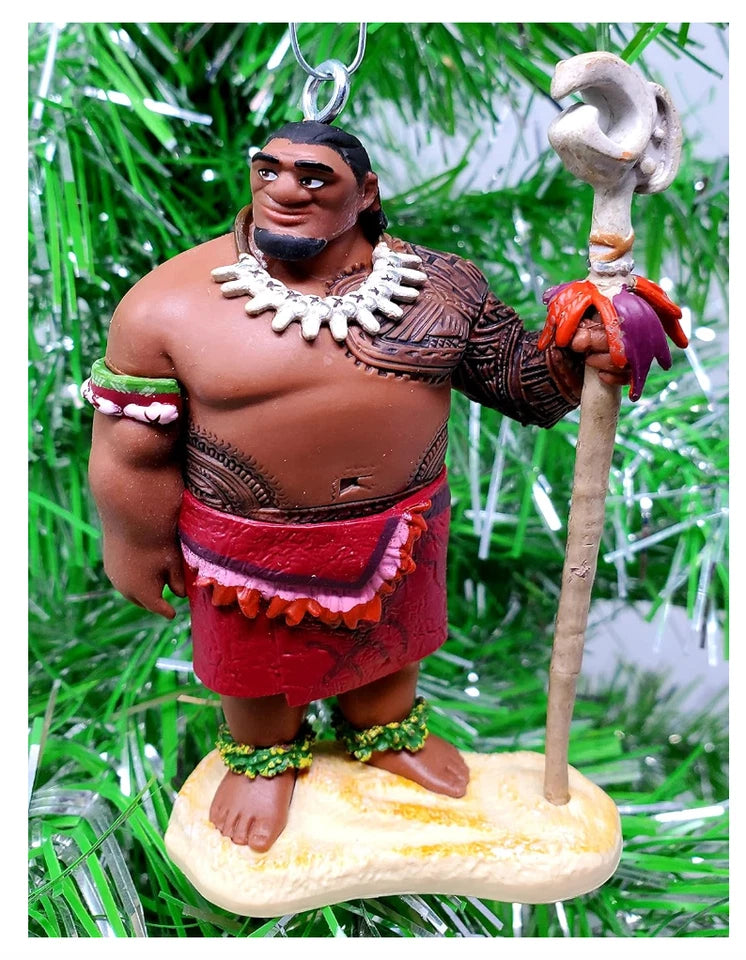 Disney Store official Moana Christmas tree Hanging Ornament set maui hei hei pua