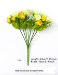 1pc Artificial Yellow Rose Faux Fabric Flower Bouquet Bundle For Home Decor