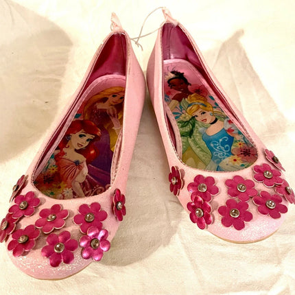 Disney Official princess Glitter diamantes Flowers Shoes Girls Size UK 13 NEW