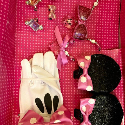 Disney Minnie Mouse costume accessories set gloves, necklace hair clips rings