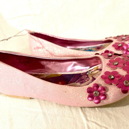 Disney Official princess Glitter diamantes Flowers Shoes Girls Size UK 13 NEW
