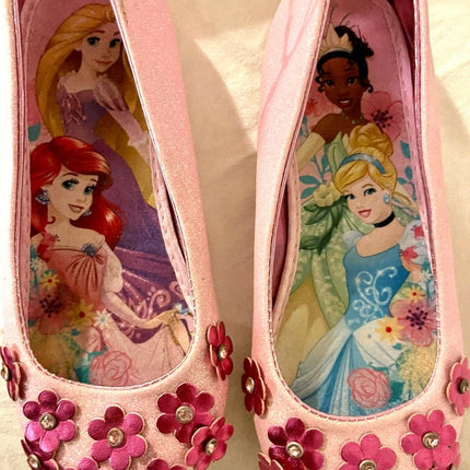 Disney Official princess Glitter diamantes Flowers Shoes Girls Size UK 13 NEW