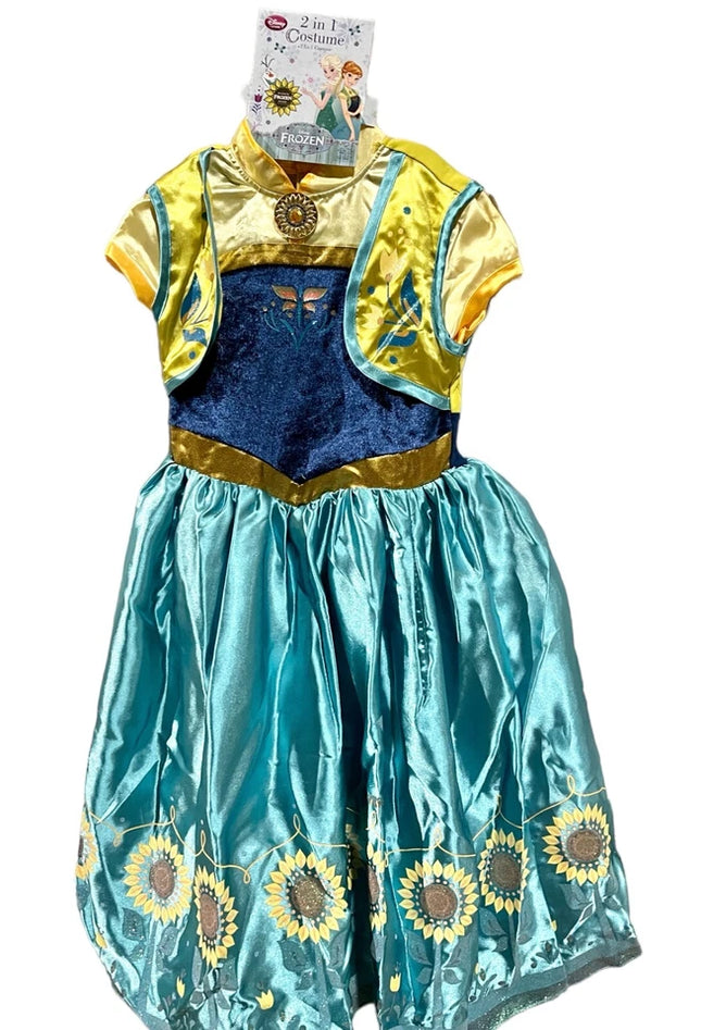 Disney Official 2 in 1 Frozen Forever Fever ELSA ANNA 2 costume Dress Floral NEW