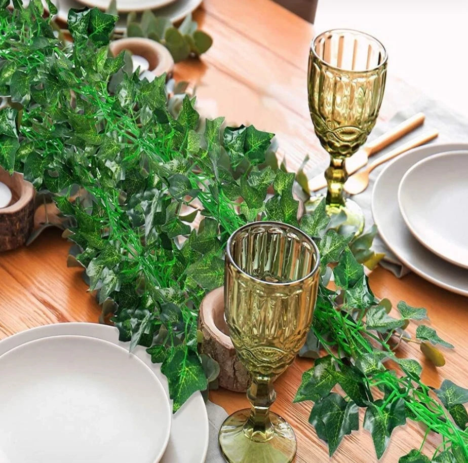 12 pcs 7FT Artificial Ivy Vine Fake Foliage Flower Hanging Leaf Garland Plant