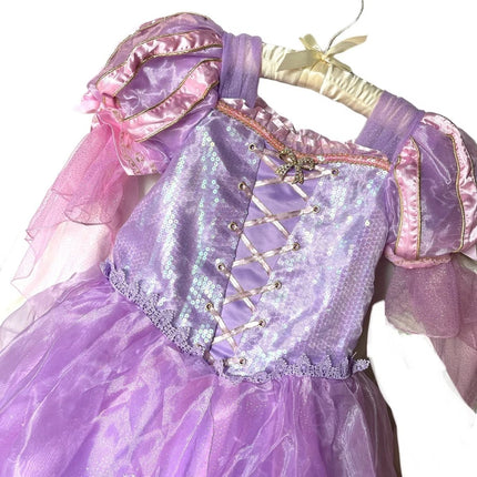 Disney Store Deluxe Tangled Rapunzel costume Dress UK 11/12 kids Girls NEW Tag