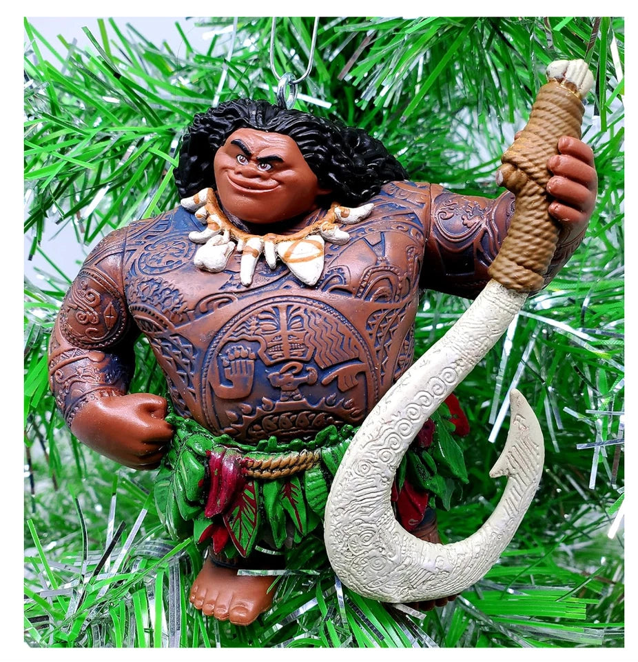 Disney Store official Moana Christmas tree Hanging Ornament set maui hei hei pua