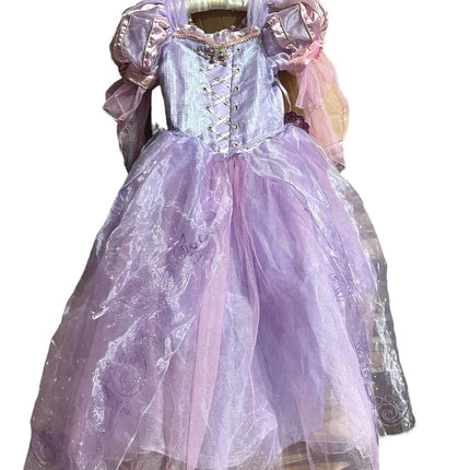 Disney Store Deluxe Tangled Rapunzel costume Dress UK 11/12 kids Girls NEW Tag