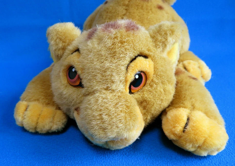 Disney SIMBA pride CUB soft Plush toy LYING the LION KING VGCCONDITION; USED