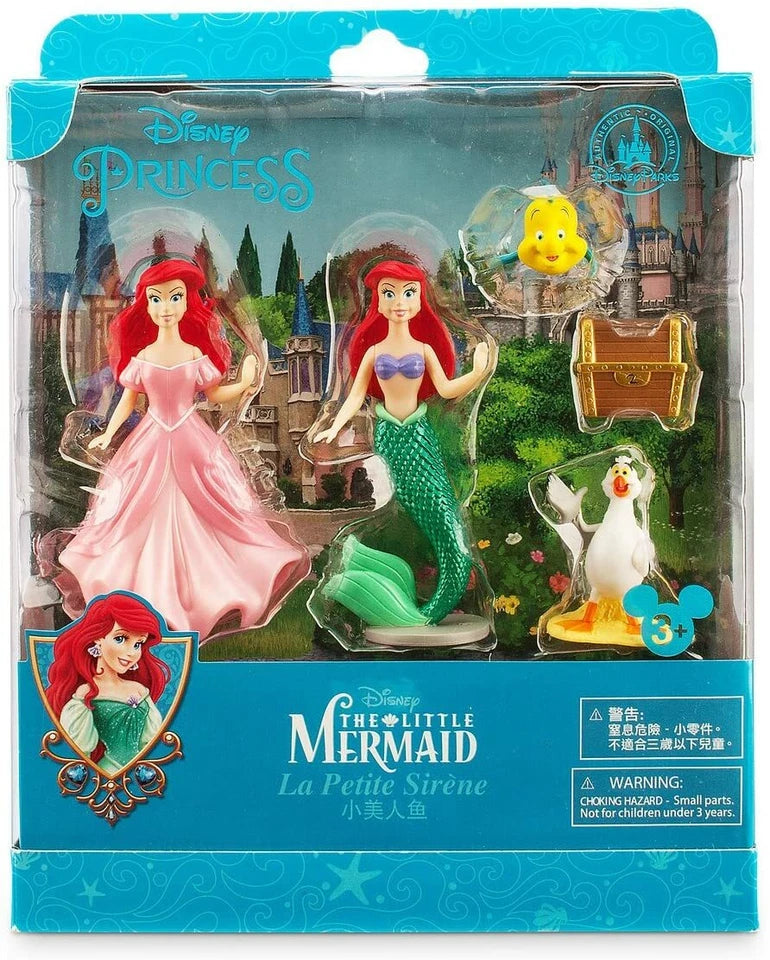 Disney Ariel Little Mermaid Dress Up Figure Fashion Set Ariel Flounder Scuttle