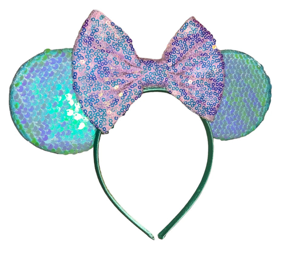 Disney Little Mermaid Ariel Halloween Headband Glitter Kids Adults One Size