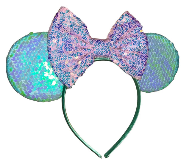 Disney Little Mermaid Ariel Halloween Headband Glitter Kids Adults One Size