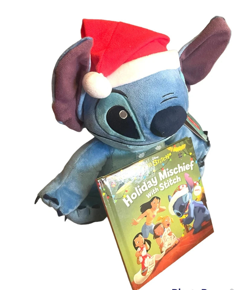 Disney Lilo & Stitch Christmas Holiday Mischief Stitch Plush Soft toy & Book NEW
