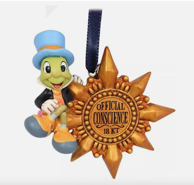 Disney Store Jiminy Cricket Official Conscience Award Christmas Tree Decoration