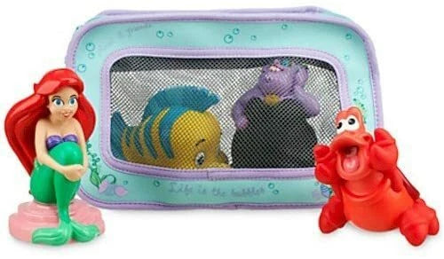 Disney Official Ariel Bath Toys Little Mermaid Flounder Ursula New