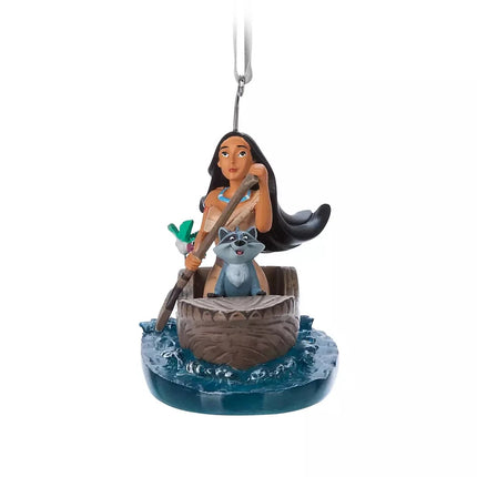Disney Store Pocahontas in boat with Meeko Hanging Ornament