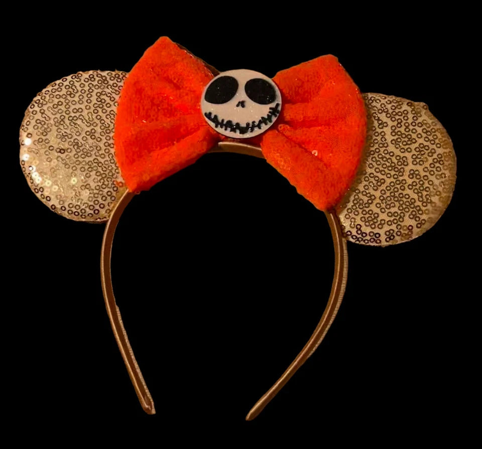 Disney Halloween Headband Jack Minnie Mouse ear Glitter Fashion Kid Adult Unisex