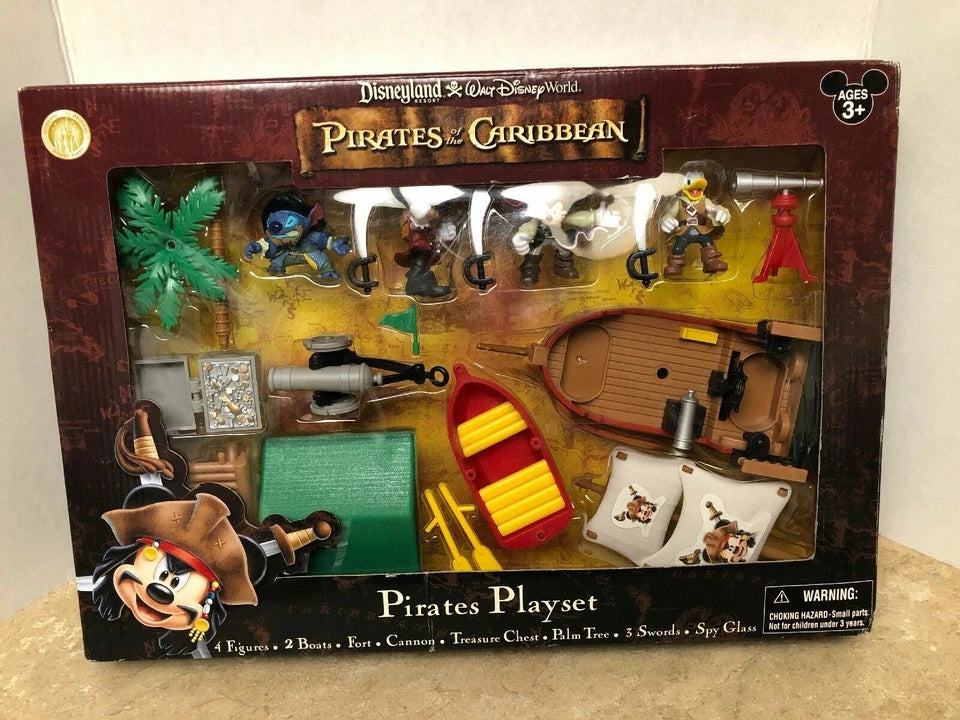 Disneyland Mickey Mouse Pirates Of The Caribbean Play Set Stitch Mickey Donald