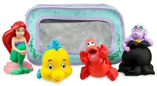 Disney Official Ariel Bath Toys Little Mermaid Flounder Ursula New