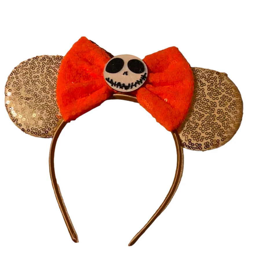 Disney Halloween Headband Jack Minnie Mouse ear Glitter Fashion Kid Adult Unisex