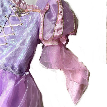 Disney Store Deluxe Tangled Rapunzel costume Dress UK 11/12 kids Girls NEW Tag