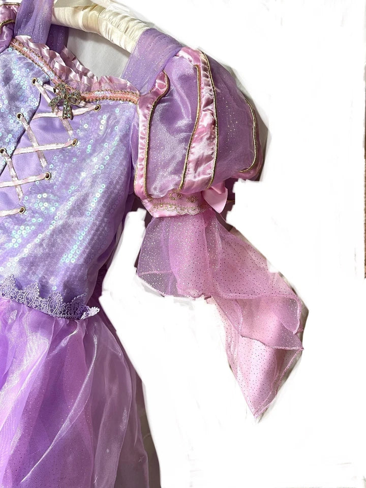 Disney Store Deluxe Tangled Rapunzel costume Dress UK 11/12 kids Girls NEW Tag