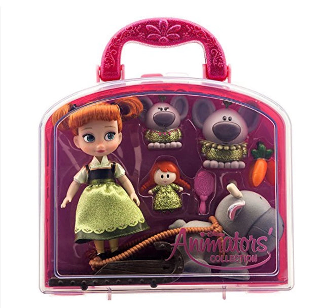 Disney Anna Animators Collection Mini Doll Play Set w accessories Frozen 5" NEW