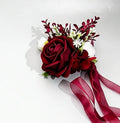 Bridesmaid Wrist Fragranced Rose Flower Wine Red Style Wedding Party 1pc