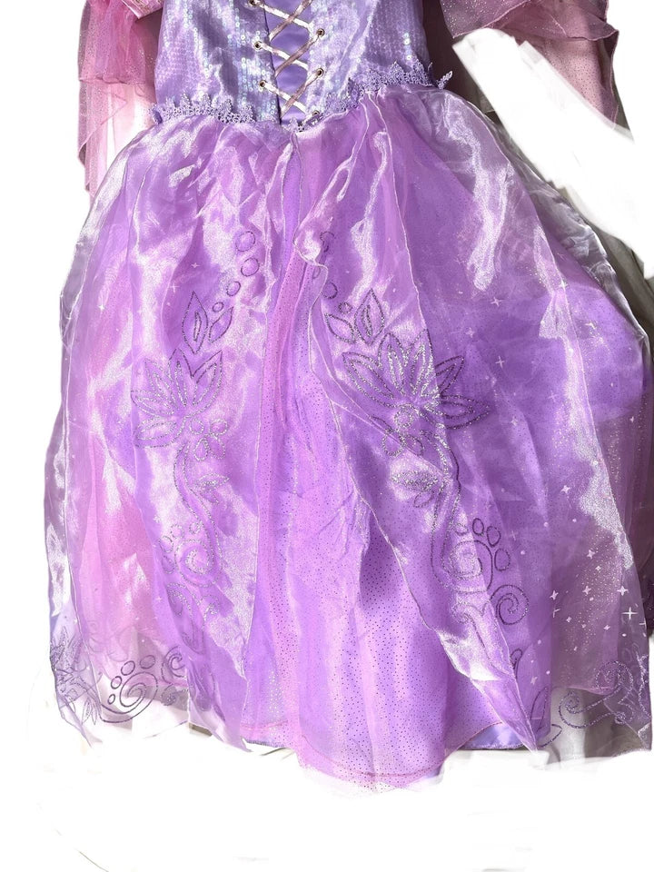 Disney Store Deluxe Tangled Rapunzel costume Dress UK 11/12 kids Girls NEW Tag