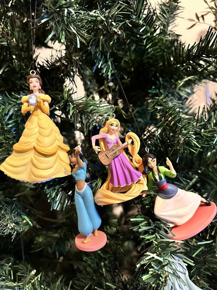 Disney Princess Exclusive 9pc Holiday Ornament Set Christmas Tree