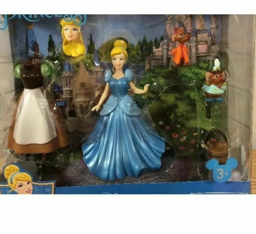 Disney Parks Cinderella Doll Figure Dress Up Set Fashion Magiclip Gus Jaq New