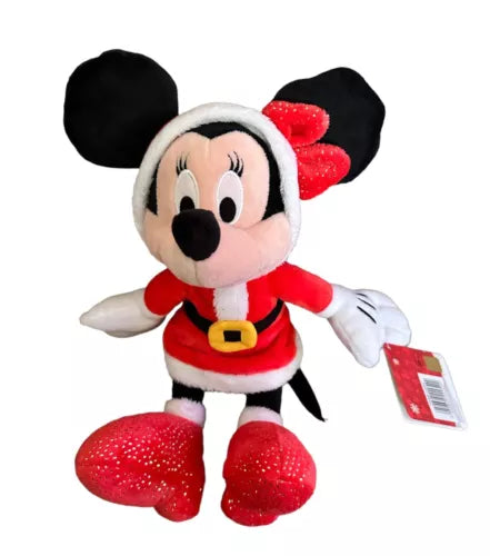 Disney Minnie Mouse Red Christmas Santa Soft Plush Doll