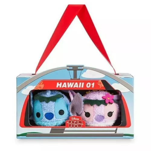 Disney Store Stitch Angel 2pc Mini Tsum Tsum Hawaii Soft Plush toy