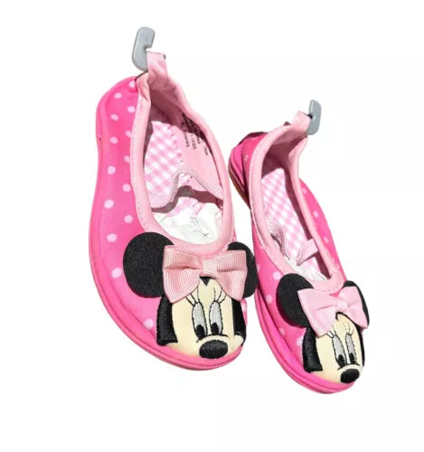 Authentic Disney Store Minnie Mouse Pink polka dot beach flats shoes