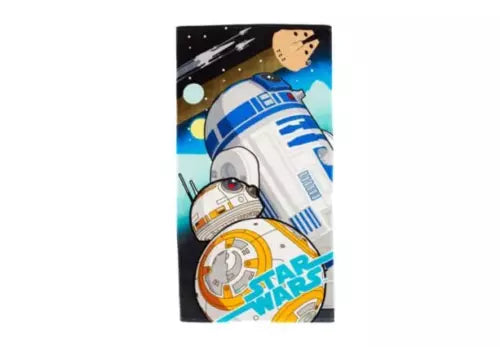 Disney Store original R2-D2 and BB-8 Beach Bath Towel Star Wars