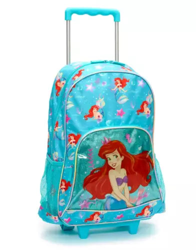 Disney Store Little Mermaid Ariel Trolley Rolling Backpack school