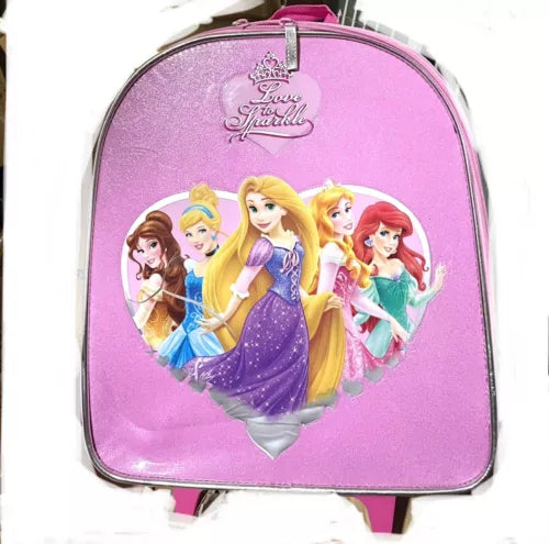 Disney Princess Ariel Rapunzel Belle aurora  kids school Rolling Luggage Trolley