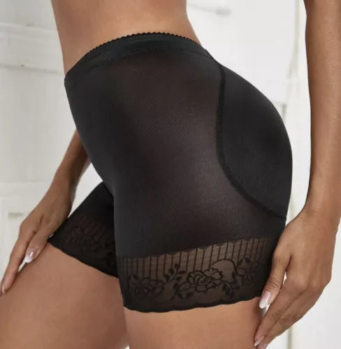 contrast lace shapewear shorts