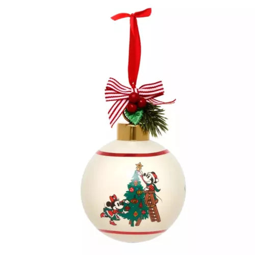 Disney Store Mickey and Minnie Vintage Christmas Tree hanging Bauble